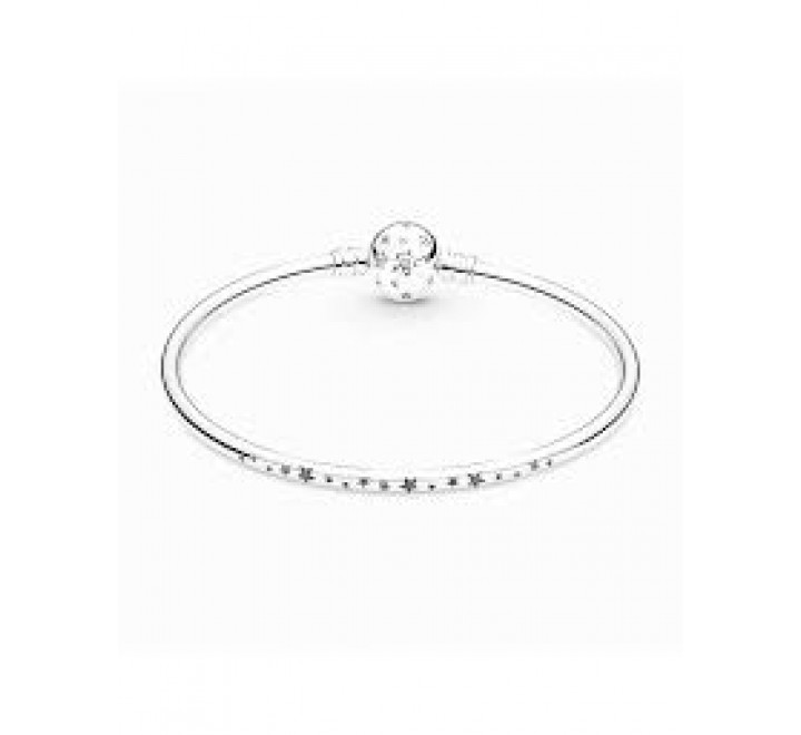 PULSERA PANDORA PLATA RIGIDA BROCHE ESTRELLAS 590009C01-21