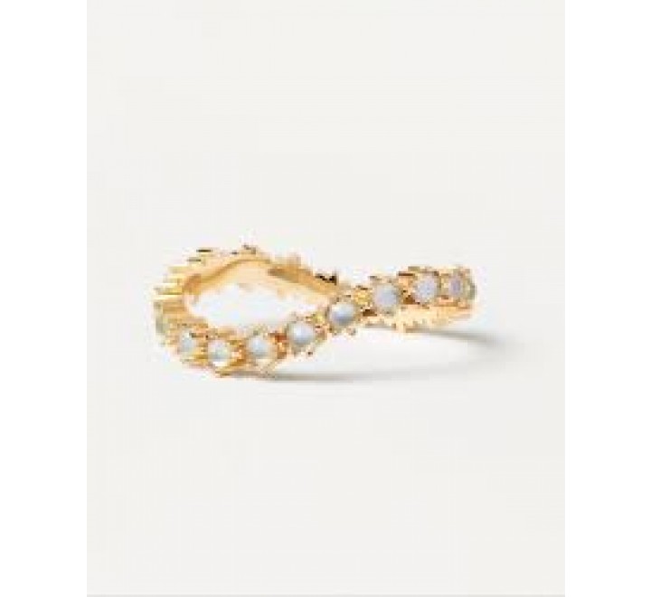 ANILLO PDPAOLA PLATA DORADA PIEDRAS AZUL N?12 AN01-460-12