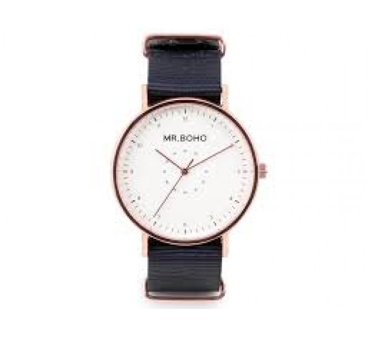 RELOJ MR BOHO CASUAL ROSADO Y CORREA AZUL MARINO 00728639
