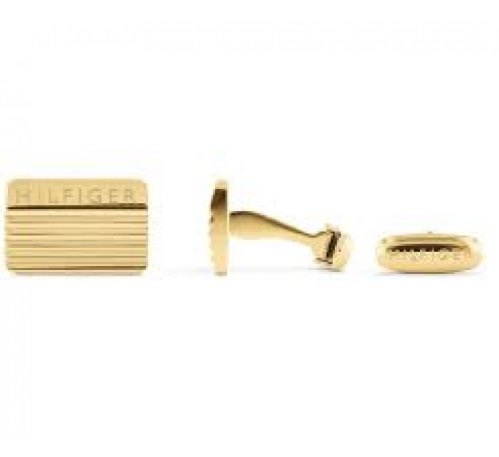 GEMELOS TOMMY HILFIGER ACERO DORADO LOGO ESCRITO 2790334