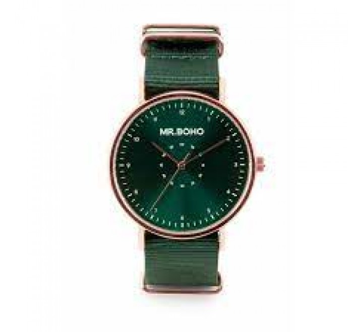 RELOJ MR BOHO CASUAL ROSADO CORREA VERDE 00728640