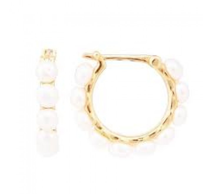 PENDIENTES LUXENTER EXA262Y11400 PLATA CHAPADA AROS PERLAS