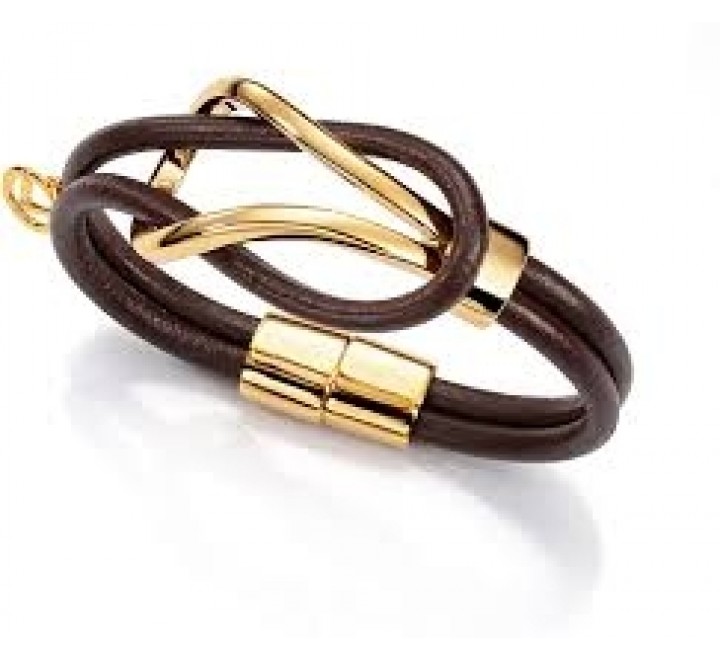 PULSERA VICEROY 3192P09012 DORADO Y PIEL MARRON