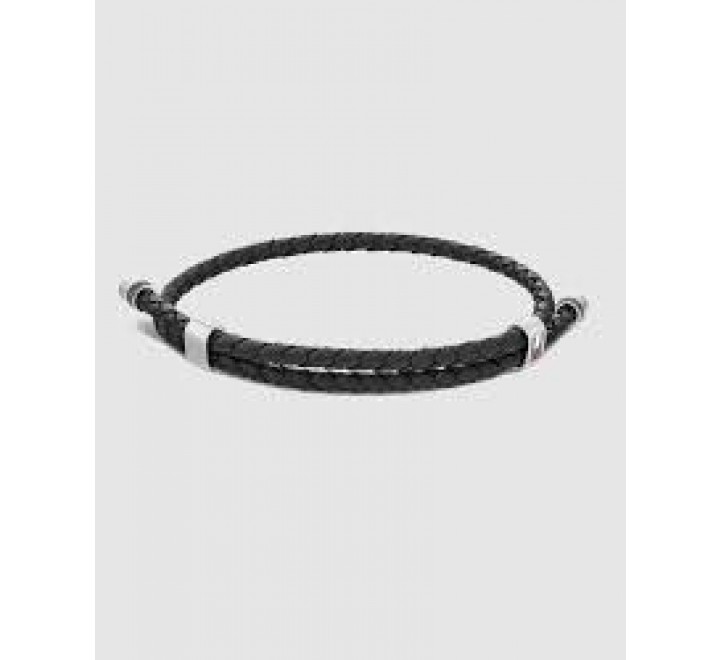 PULSERA TOMMY HILFIGER CUERO TRENZADO NEGRO 2790224