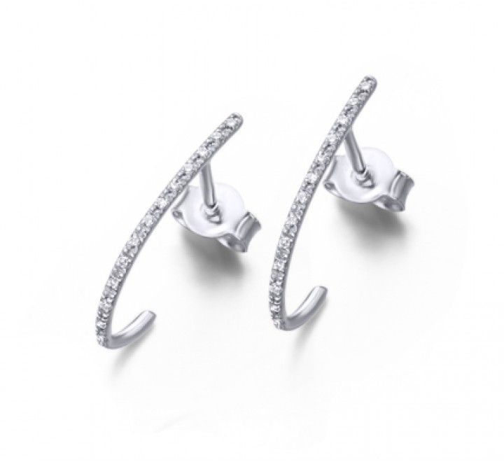 PENDIENTES ORO BLANCO Y BRILLANTES GB003OB 00
