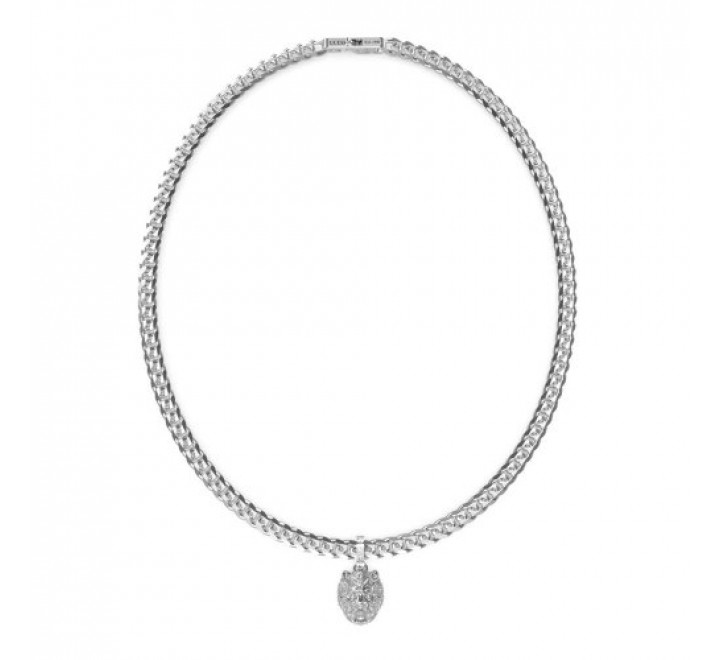 COLLAR GUESS ACERO CON CABEZA LEON JUMN01301JWSTT-U