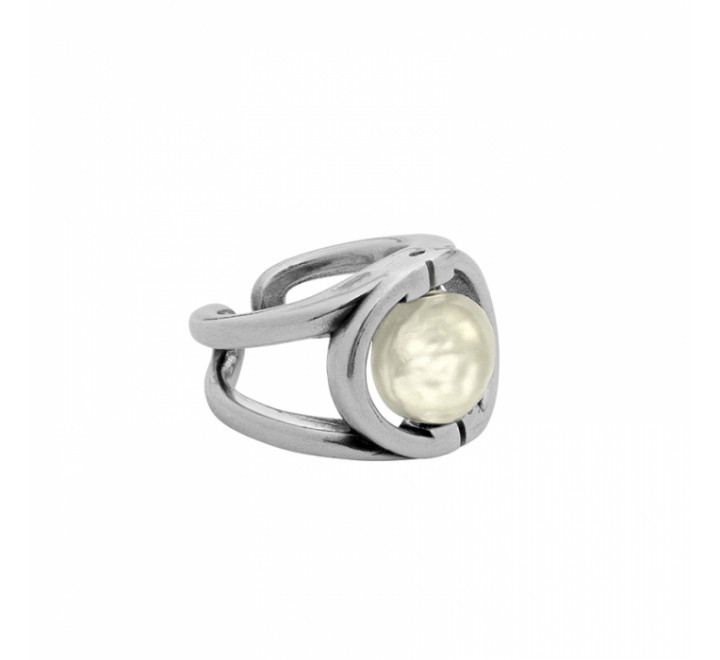 ANILLO CICLON ZAMAK ABIERO AL MEDIO CON PERLA 211501-40-10