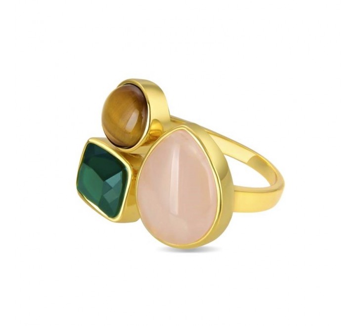 ANILLO LUXENTER  nº 14 PLATA DORADA PIEDRAS XA2109Y72814