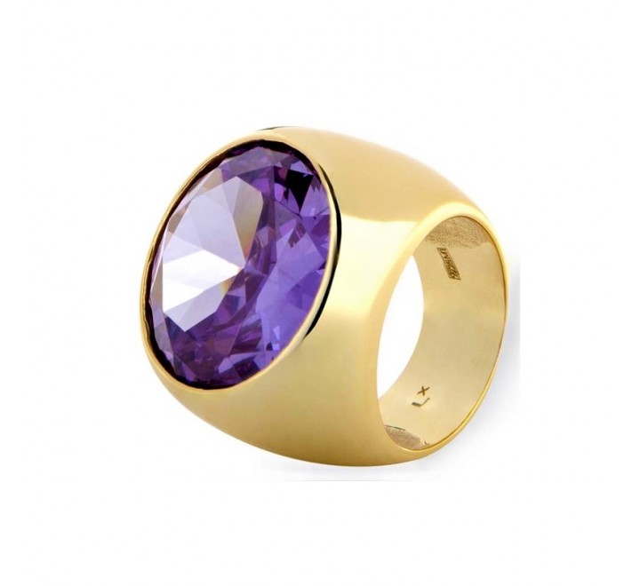 ANILLO LUXENTER PLATA DORADA Y AMATISTA N?14 XA2103Y1114