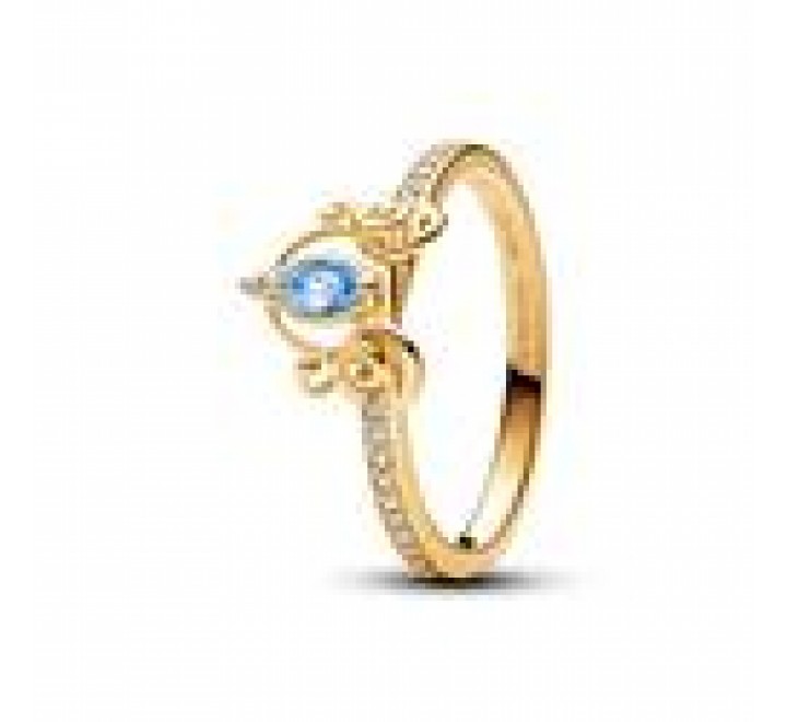 ANILLO PANDORA PLATA DORADA CARROZA CENICIENTA 163059C01-56