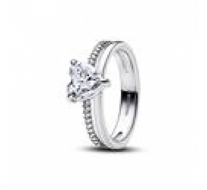 ANILLO PANDORA CORAZON DOBLE BANDA 193100C01-52