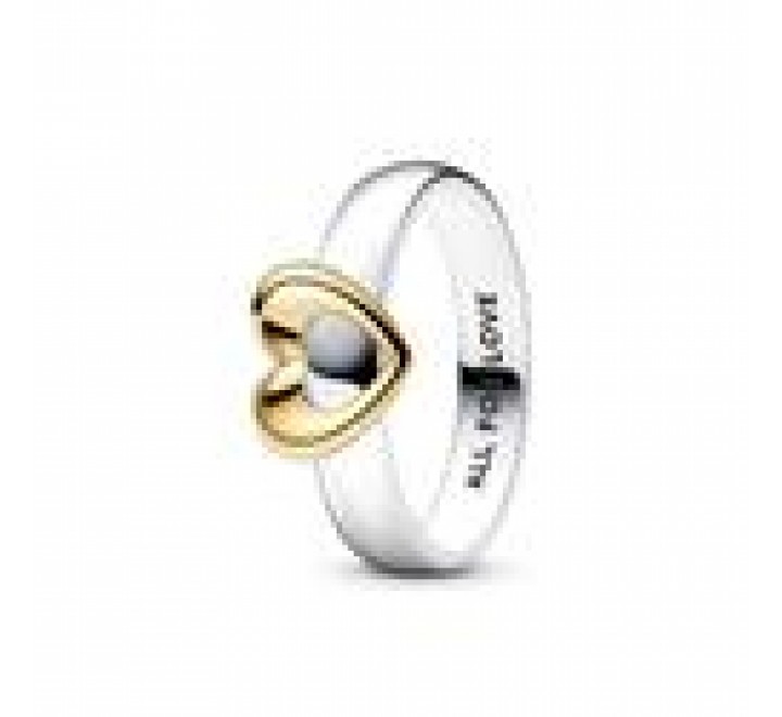 ANILLO PANDORA PLATA BICOLOR CORAZON DESLIZANTE 162504C00-52