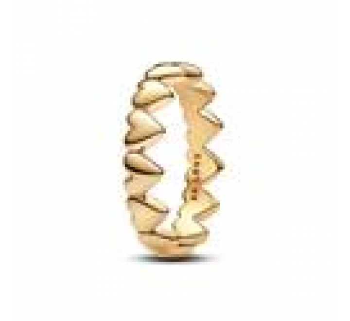 ANILLO PLATA PANDORA 163427C00-54 FILA DE CORAZONES