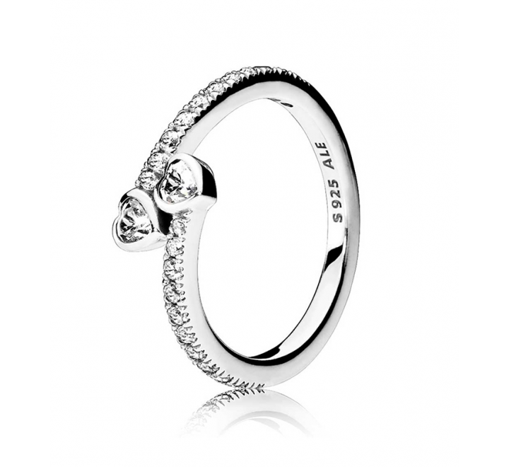 ANILLO PANDORA PLATA CORAZONES PARA SIEMPRE N?14 191023CZ-54