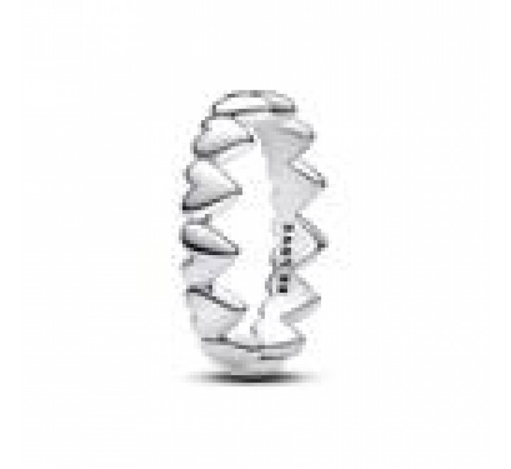 ANILLO PLATA PNDORA 193427C00-56 FILA DE CORAZONES