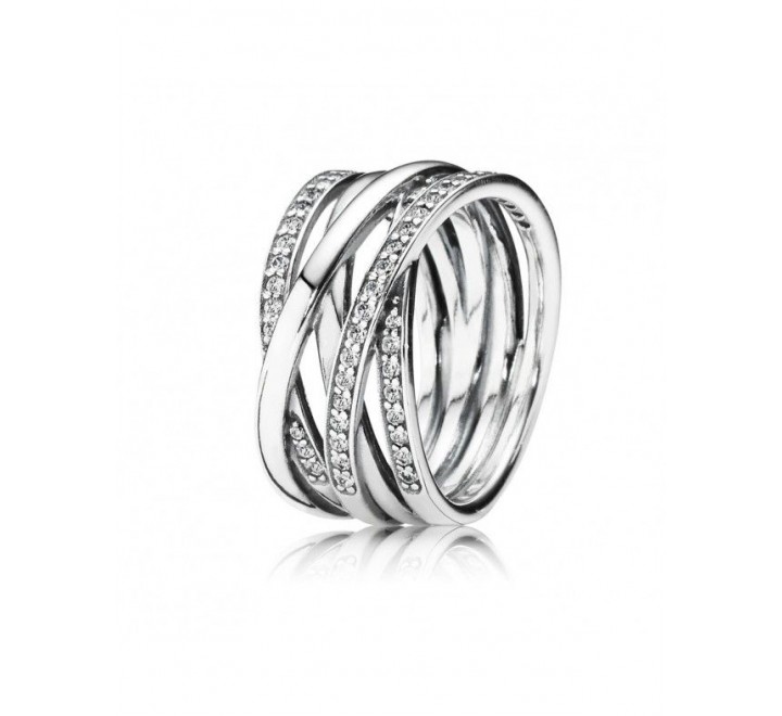 ANILLO PANDORA PLATA ENTRELAZADO CIRCONITAS N?14 190919CZ-54