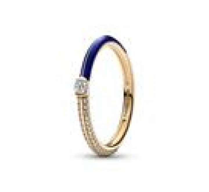 ANILLO PANDORA PLATA DORADA AZUL CIRCONITAS 16 162528C01-56