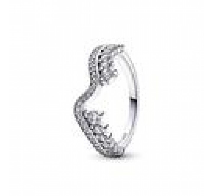 ANILLO PANDORA PLATA OLA ASIMETRICA CIRCON Nº14 192543C01-54