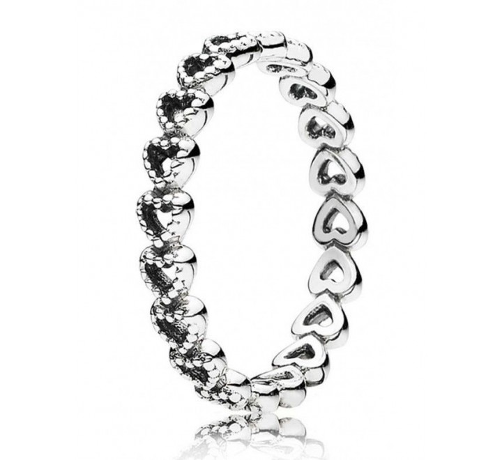 ANILLO PANDORA PLATA CORAZONES Nº12 190980-52