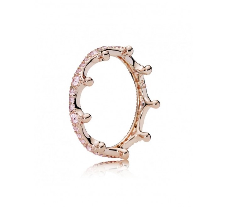 ANILLO PANDORA 187087NPO-50 N?10 PLATA ROSADA CORONA PIEDRAS