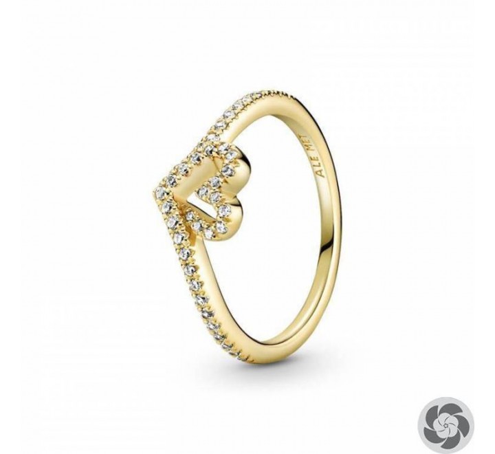 ANILLO PANDORA PLATA DORADA CORAZON Nº12 169302C01-52