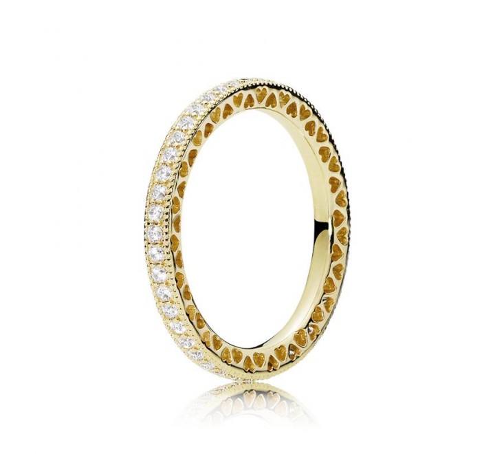 ANILLO PANDORA DORADO CORAZONES 168655CO1