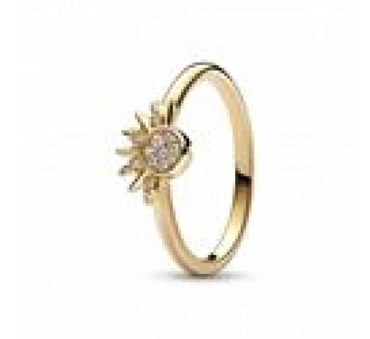 ANILLO PANDORA PLATA DORADA SOL CELESTIAL N?12 162674C01-52