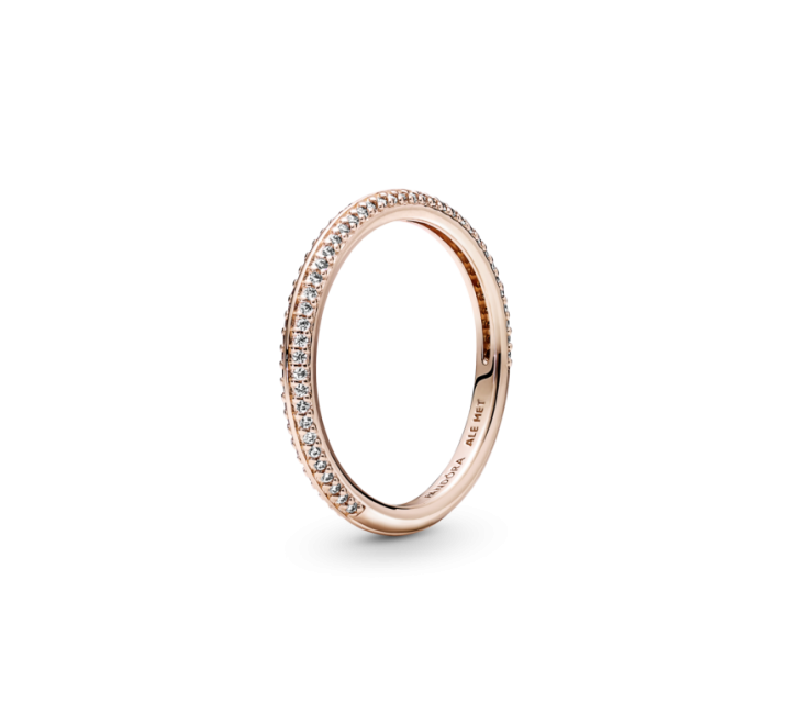 ANILLO PANDORA PLATA ROSADA CIRCONITAS Nº16 189679C01-56
