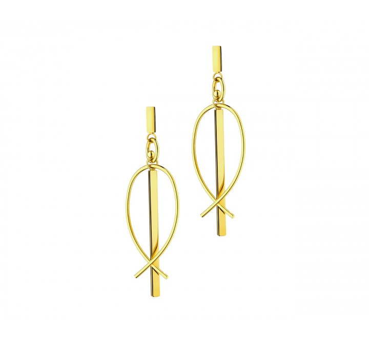 PENDIENTES ELIXA ACERO DORADO LARGOS EL128-4405