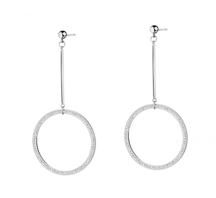 PENDIENTES ELIXA ACERO LARGOS CON CRISTALES EL524-0445