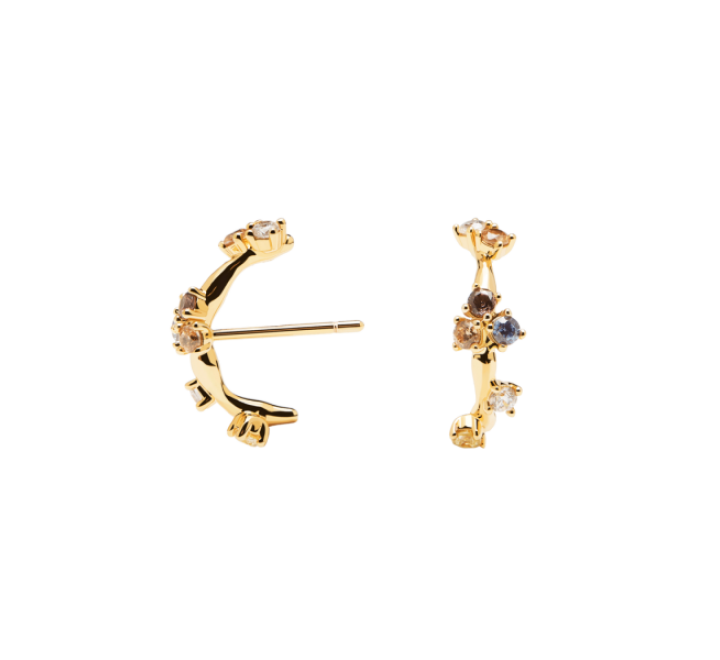 PENDIENTES PLATA CHAPADA PIEDRAS COLOR AR01-290-U