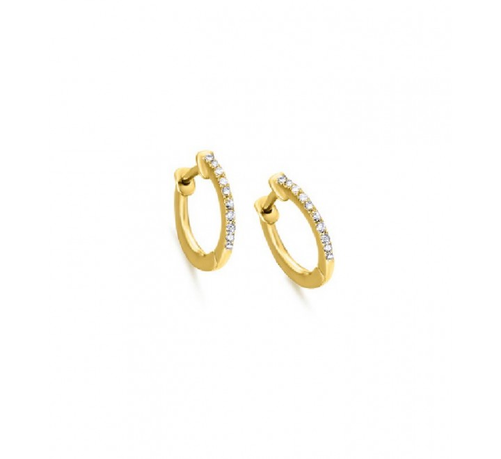 PENDIENTES ARO ORO Y BRILLANTE 0,06 GB007OA 00