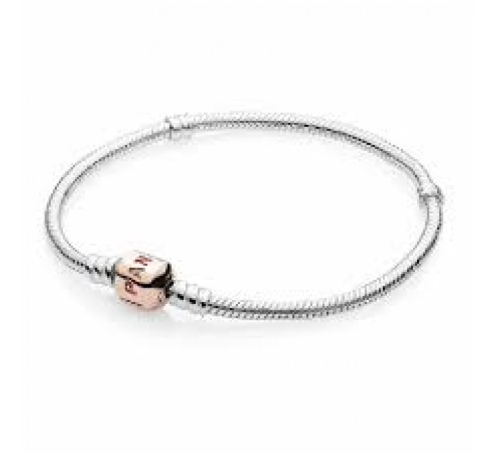 PULSERA PANDORA 580702-18 PLATA BROCHE ROSADO