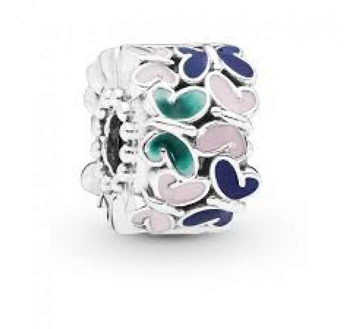 CLIP-SEPARADOR PANDORA 797863ENMX PLATA FLORES ESMALTADAS