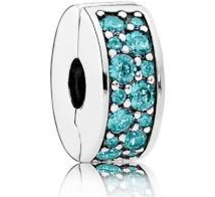 CLIP-SEPARADOR PANDORA 791817MCZ PLATA CIRCONITAS AGUAMARINA