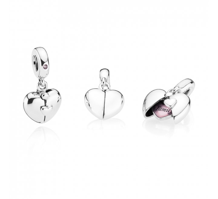 CHARMS PANDORA 797615EN130 PLATA CORAZON ROSA FAMILY
