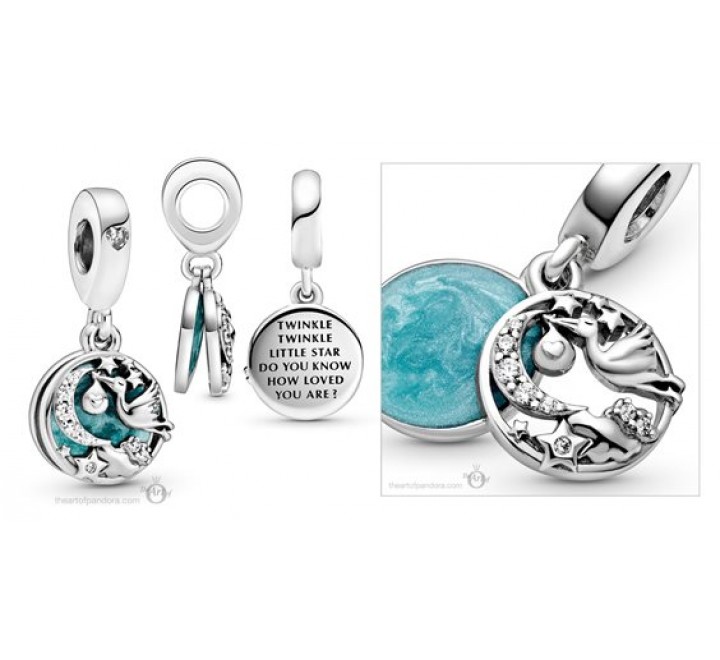 CHARMS PANDORA 798895C01 PLATA CIGUE?A ESMALTE AZUL