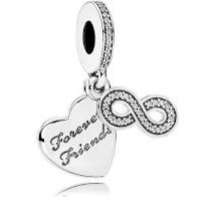 Respiración vagón enero Charm Pandora plata Amigas Para Siempre 791948CZ. Es un charm Pandora, para  mujer, elaborado en plata de ley, decorado con el símbolo del infinito y un  corazón.