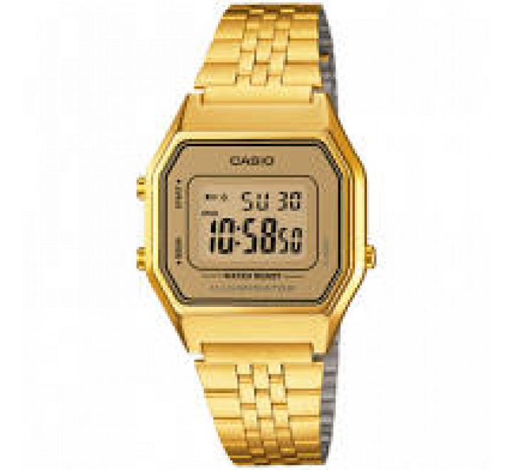 Reloj Casio Vintage LA680WEGA 9ER digital para mujer con movimiento de cuarzo correa de acero inoxidable y resistencia al agua de 10 metros