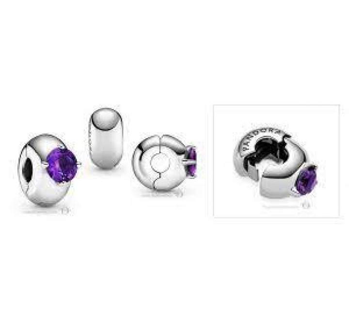CLIP-SEPARADOR PANDORA 799204C02 PLATA AMATISTA