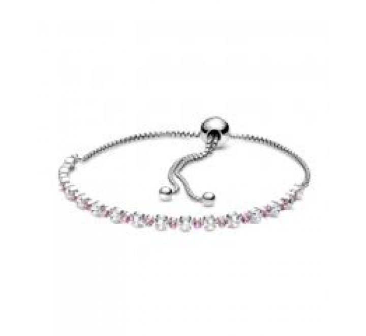 PULSERA PANDORA 598517C02-1 PLATA CIRCONITAS BLANCAS Y ROSAS
