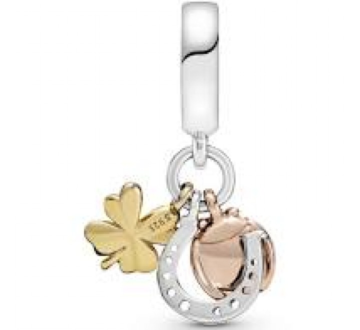 CHARMS PANDORA 798717C01 PLATA TRICOLOR TRES COLGANTITOS