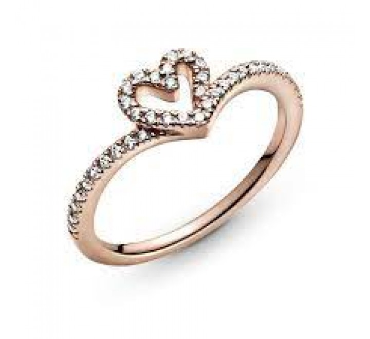 ANILLO PANDORA 189302C01-56 N?16 PLATA ROSADA CORAZON