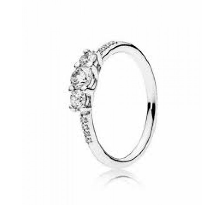 ANILLO PANDORA 196242CZ-60 N?20 PLATA TRES CIRCONITAS