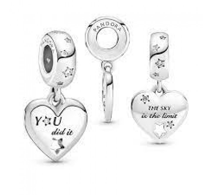 CHARMS PANDORA 799323C01 PLATA CORAZON CON ESTRELLA CALADA