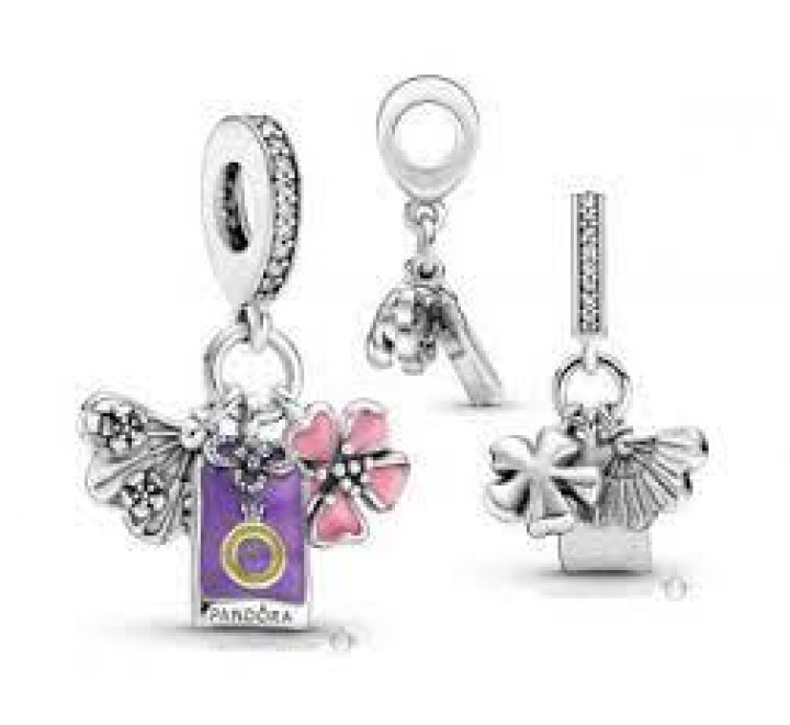 CHARMS COLGANTE PANDORA 799326C01 PLATA CEREZO AMULETO ABANICO JAPONES