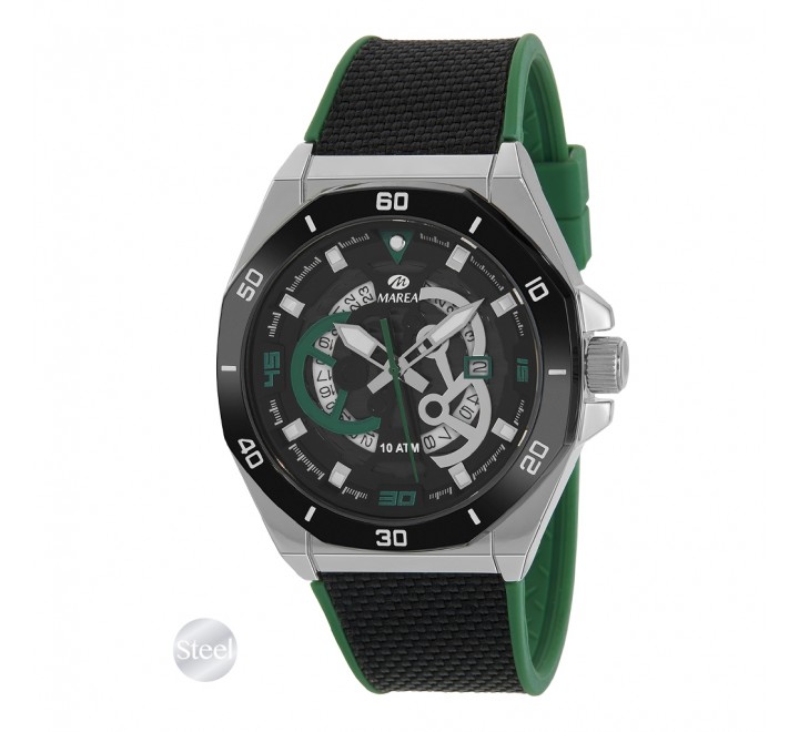 RELOJ MAREA CABALLERO SILICONA VERDE Y NEGRO B35357/4