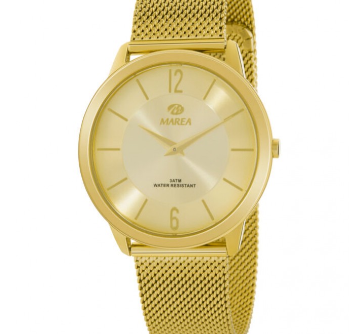 RELOJ MAREA CAJA Y ARMIS ACERO DORADO ESFERA DORADA B36179/4