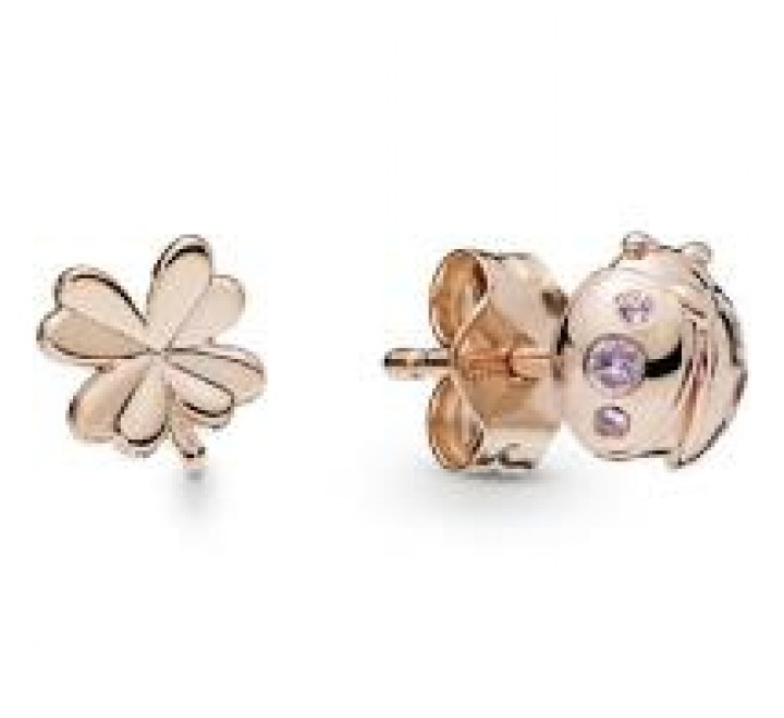 PENDIENTES PANDORA 287960NPO PLATA ROSADA MARIQUITA TREBOL