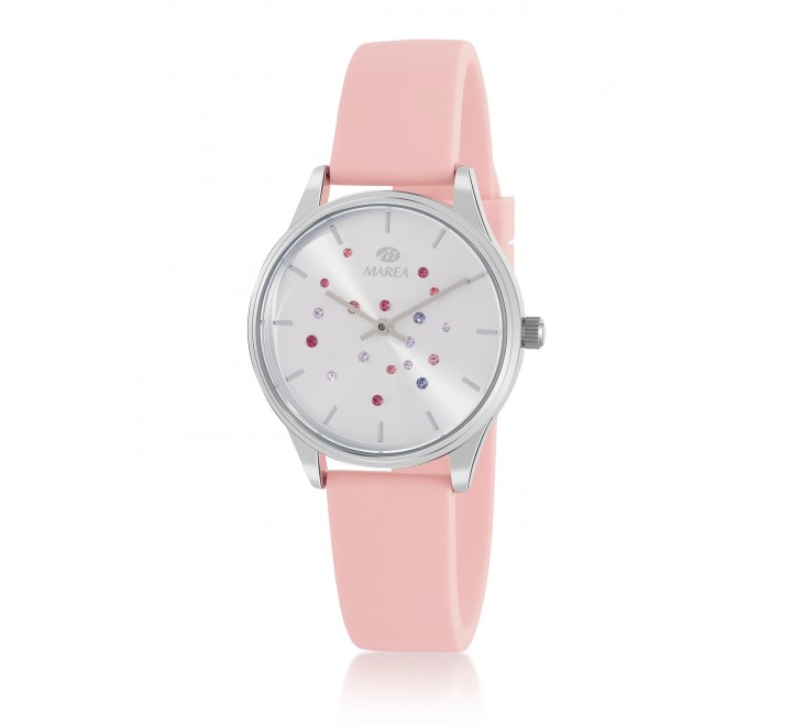 RELOJ MAREA CAJA ACERO CORREA SILICONA ROSA B41323/2